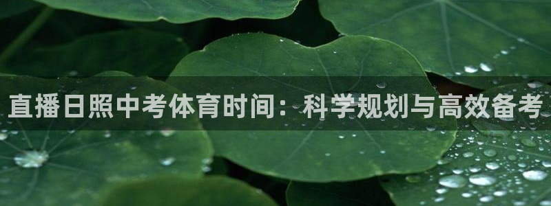 直播日照中考体育时间：科学规划与高效备考